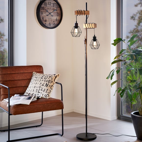 Return - EGLO Townshend Industrial 2 Light Floor Lamp