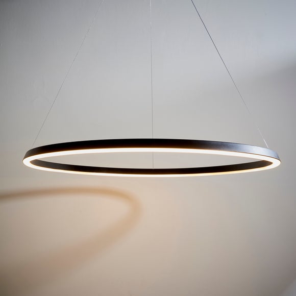 Return - Vogue Wheeler Integrated LED Hoop Ceiling Light, Black