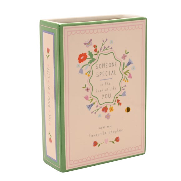 View Love Life Someone Special Ceramic Book Vase View Love Life Someone Special Ceramic Book Vase