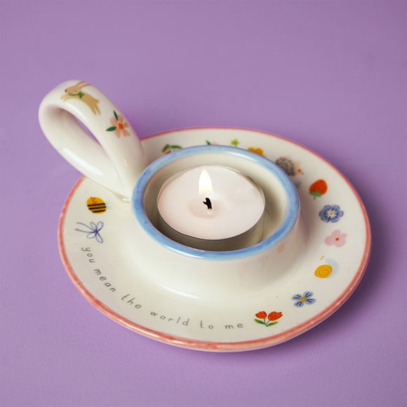 Love Life You Mean The World Ceramic Tealight Holder