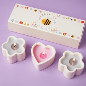 Love Life Thank You Set Of 3 Lychee & Raspberry Mini Candles