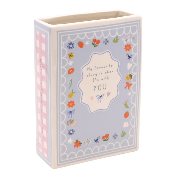 Click to view product details and reviews for Love Life When Im With You Ceramic Book Vase.