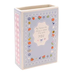 Love Life When Im With You Ceramic Book Vase