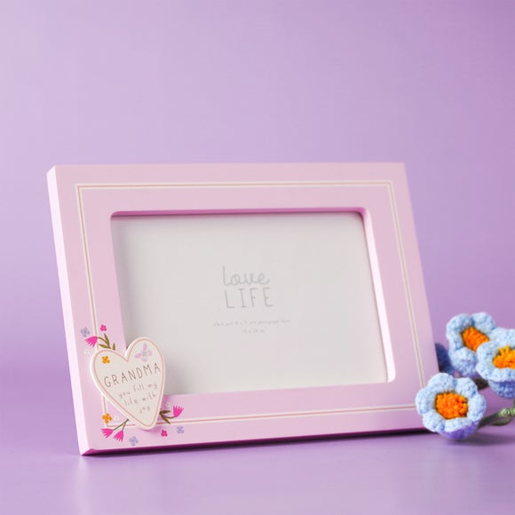 Love Life Grandma Heart Photo Frame
