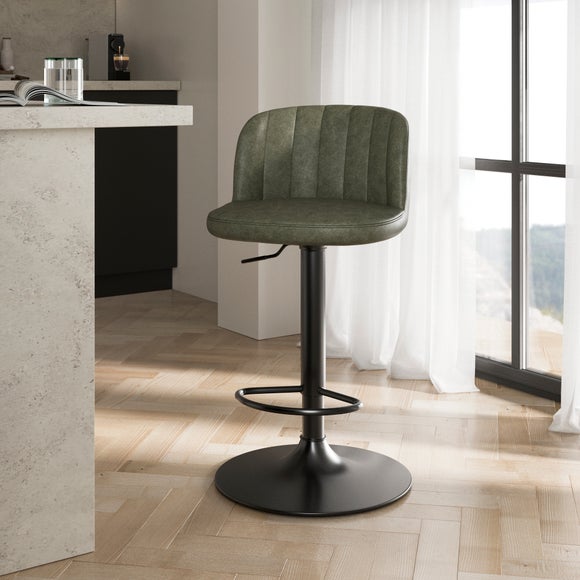 Mylo Gaslift Barstool, Faux Leather