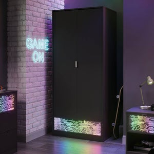 X Rocker Neonite Circuit Edition Led Double Wardrobe