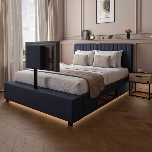 XR Living Maisie LED TV Ottoman Bed Frame