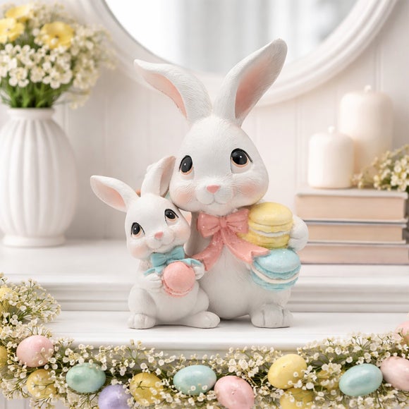 Eggstraordinary Gift Co. Easter Bunny Mum and Baby Ornament