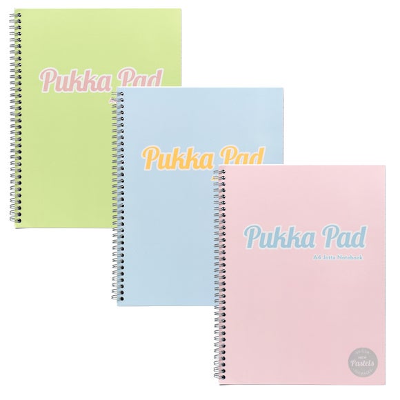 Pukka Pad Pack of 3 A4 Pastel Jotta Notebook