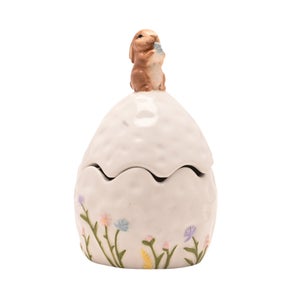 Eggstraordinary Gift Co. Bunny On Egg Trinket Box