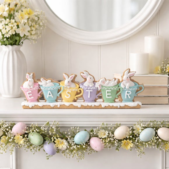 Eggstraordinary Gift Co. Easter Bunnies Mantle Plaque