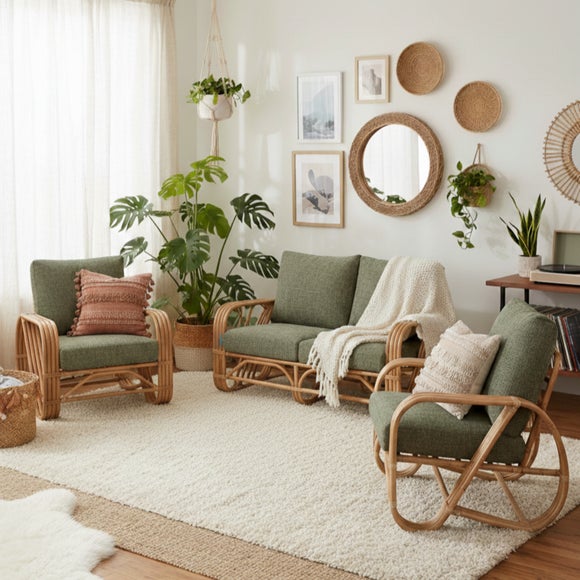 Desser Pretzel Rattan 2 Seater Sofa & 2 Chairs Set