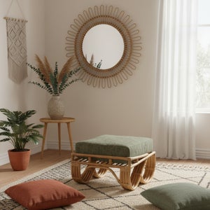 Desser Pretzel Rattan Footstool