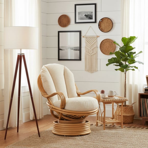 Desser Viola Rattan Laminated Swivel Rocking Chair