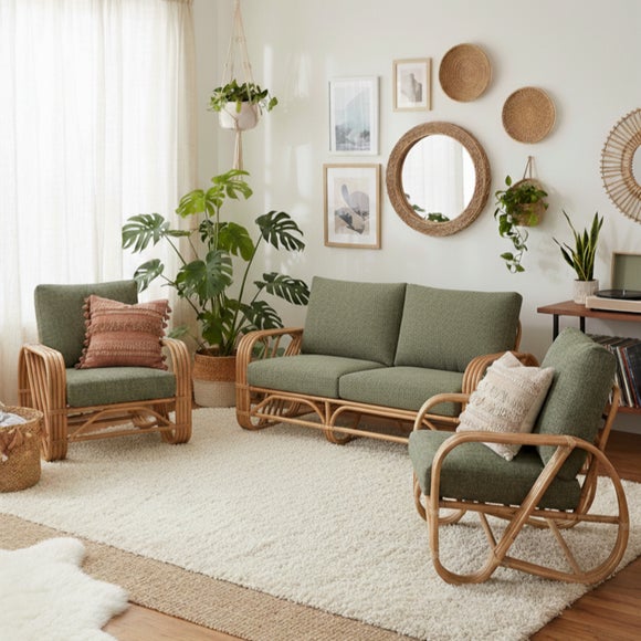 Desser Pretzel Rattan 3 Seater Sofa & 2 Chairs Set