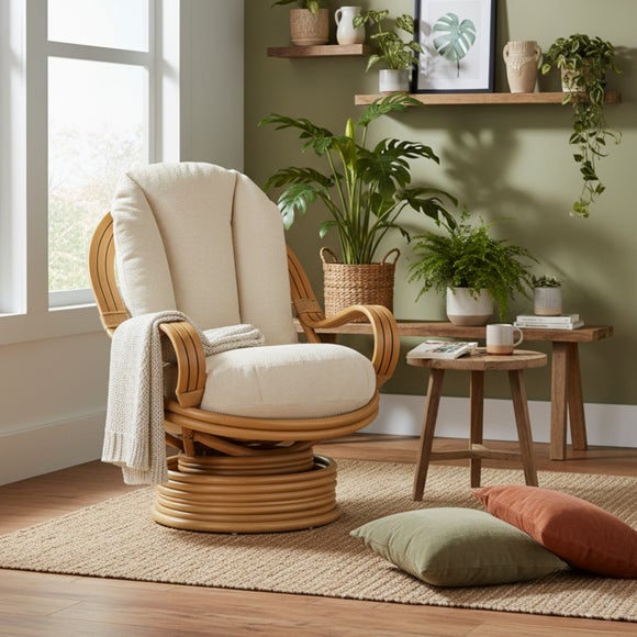 Desser Vale Rattan Laminated Swivel Rocking Chair