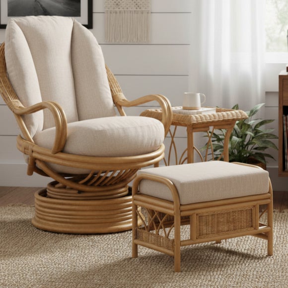 Desser Viola Rattan Footstool