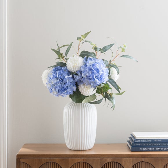 Artificial Isla Blue Hydrangea & Dahlia Bouquet