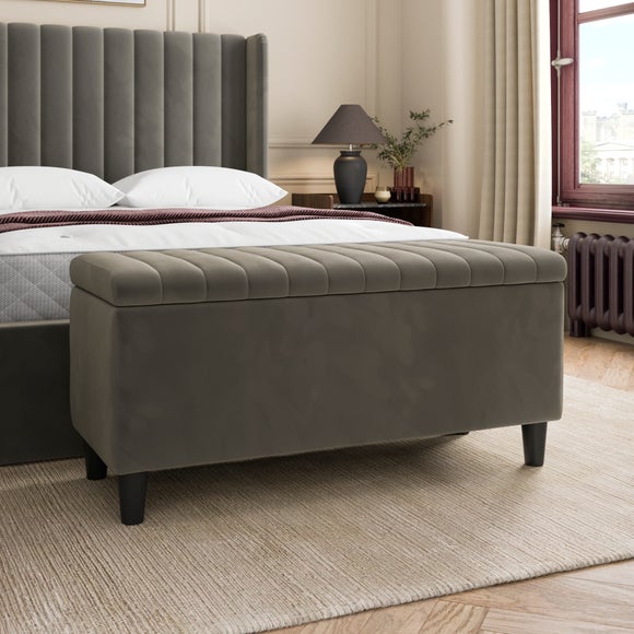 Alara End of Bed Storage Ottoman, Velvet