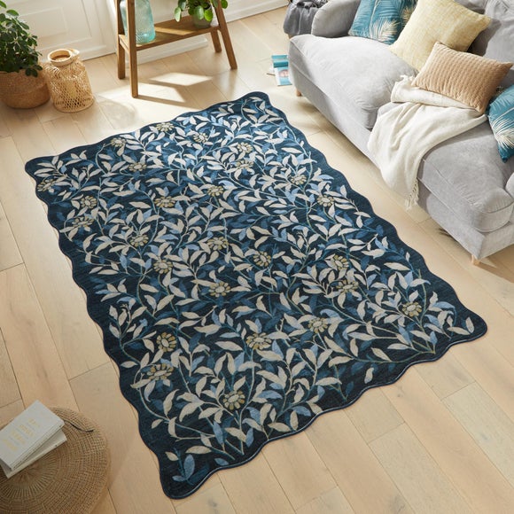 Concept Looms Liberty Floral Scalloped Washable Rug