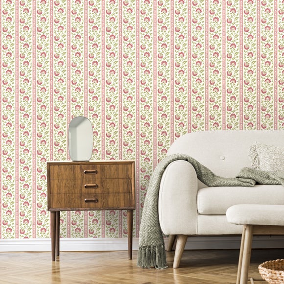 Block Print Stripe Wallpaper