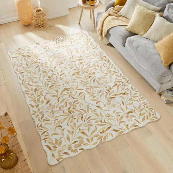 Concept Looms Liberty Floral Scalloped Washable Rug
