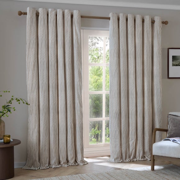 Yard Hebden Striped Eyelet Curtains