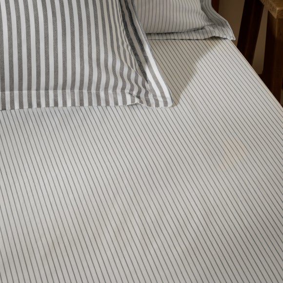 Photo of Hebden Narrow Stripe 100 Cotton Fitted Sheet Photo of Hebden Narrow Stripe 100 Cotton Fitted Sheet