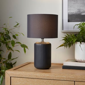 Lea Ribbed Ceramic Table Lamp