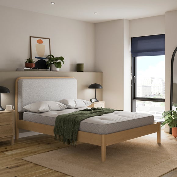 Darla Boucle & Wood Effect Bed Frame