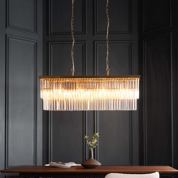 Vogue Corinne 4 Light Adjustable Linear Chandelier