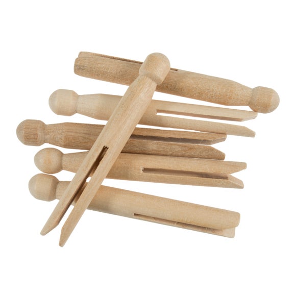 Trimits Pack of 6 Wooden Dolly Pegs