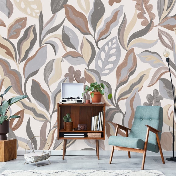 Abstract Leaves Mural
