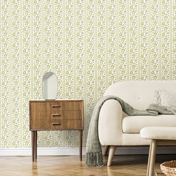 Block Print Stripe Wallpaper