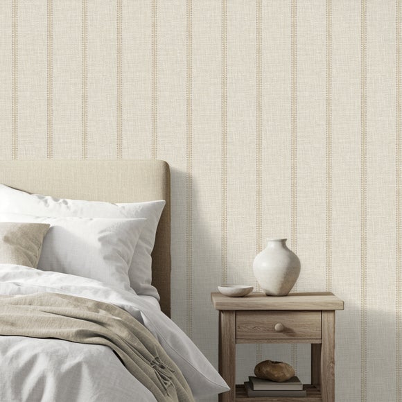 Woven Textured Stripe Wallpaper
