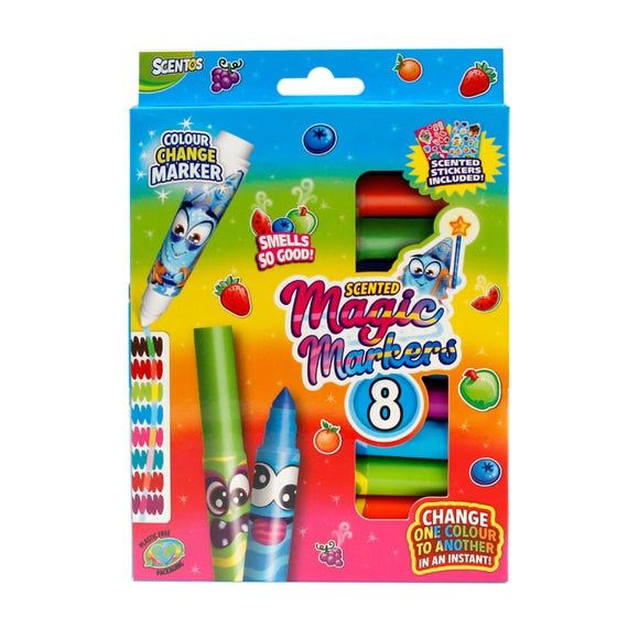 Scentos Set of 8 Fruit Scented Magic Markers