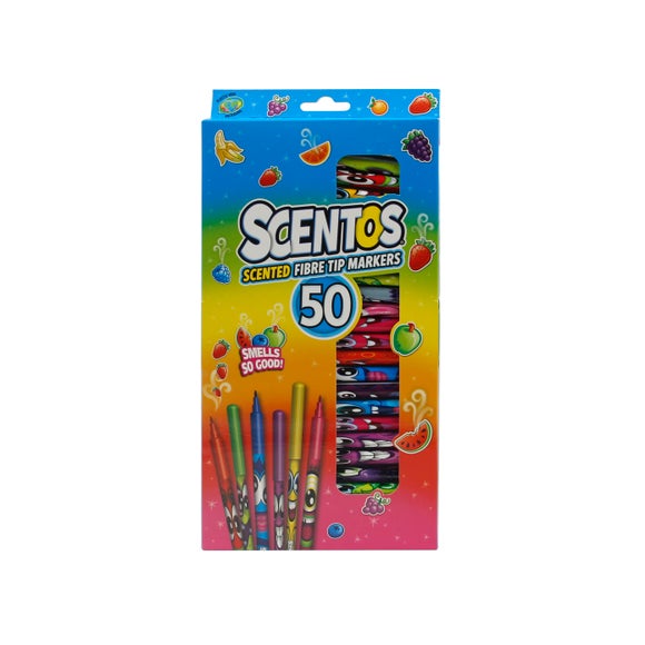Scentos Set of 50 Fruit Scented Fibre Tip Pens