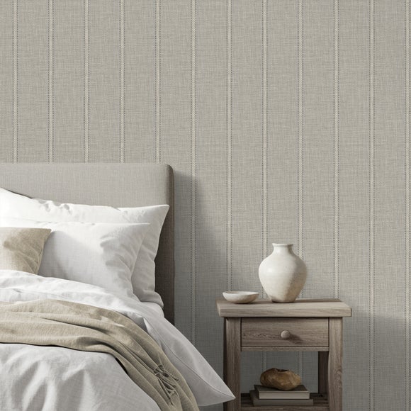 Woven Textured Stripe Wallpaper