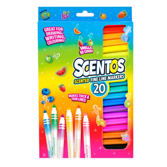 Scentos Set of 20 Fruit Scented Fineliners