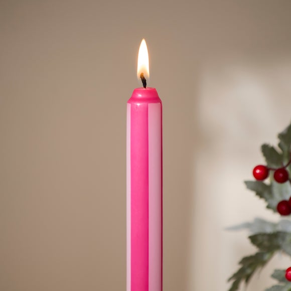 Photo 2 of Set Of 4 Stripe Taper Candles Photo 2 of Set Of 4 Stripe Taper Candles