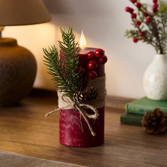 Red LED Pillar Candle