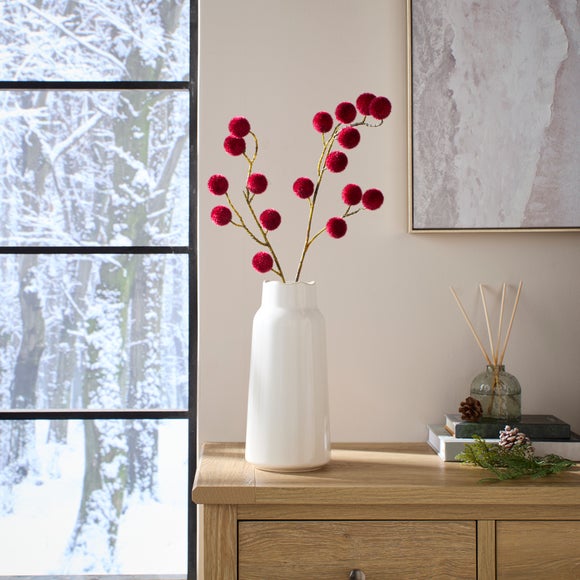 Artificial Burgundy Pom Pom Stem