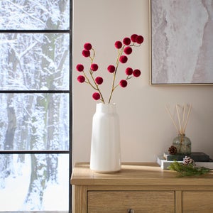 Artificial Burgundy Pom Pom Stem