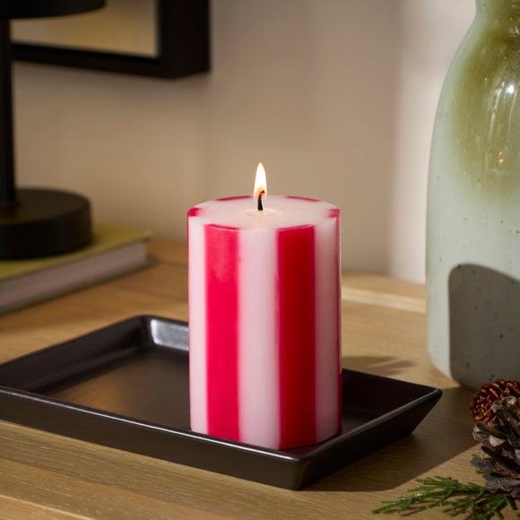 Stripe Pillar Candle