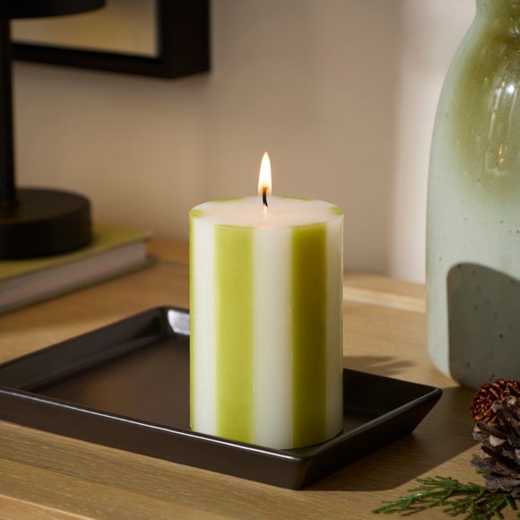 Stripe Pillar Candle