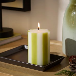 Stripe Pillar Candle
