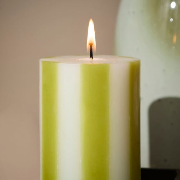 Photo 2 of Stripe Pillar Candle Photo 2 of Stripe Pillar Candle