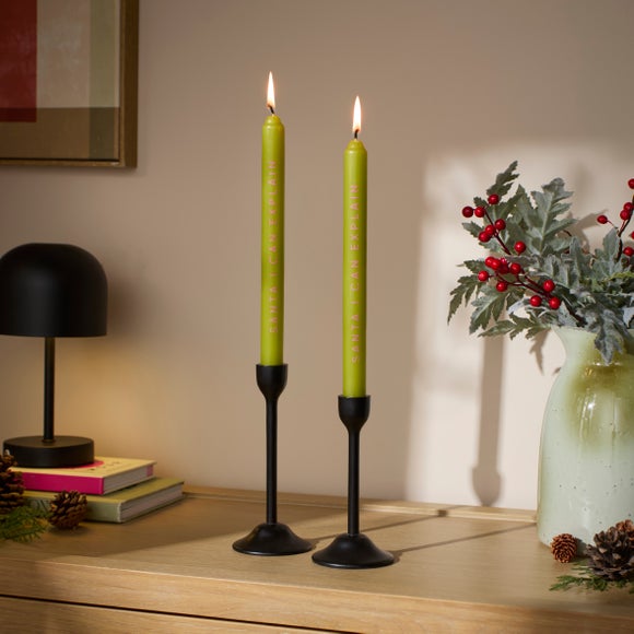 Set of 2 'Santa I Can Explain' Taper Candles