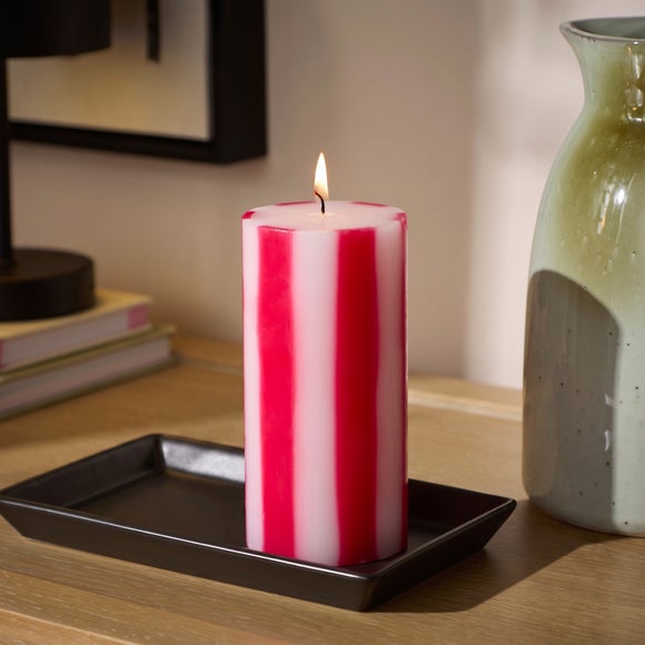 Stripe Pillar Candle
