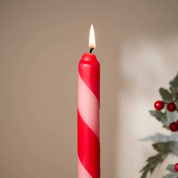 Photo 2 of Set Of 2 Stripe Taper Candles Photo 2 of Set Of 2 Stripe Taper Candles